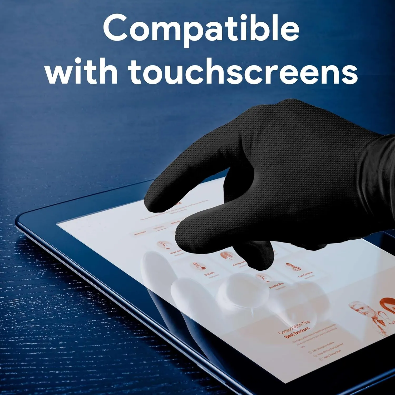 WECARE 8 Mil Nitrile Gloves - Heavy Duty Mechanic Gloves, with Diamond Grip - Powder and Latex Free Disposable Gloves