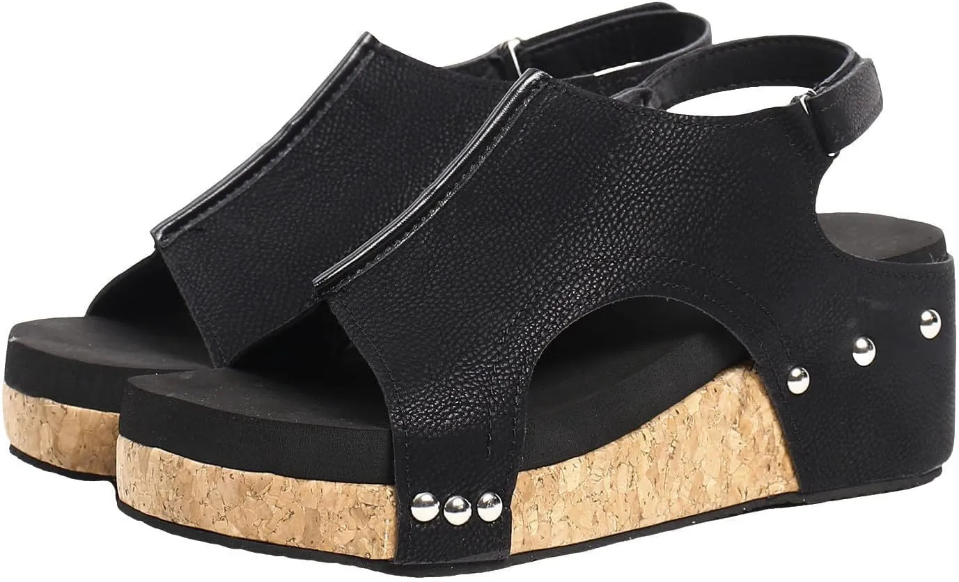 Wedge Sandals For Women,Platform Wedge Sandals Women,Open Toe Buckle Ankle Strap Espadrilles Flatform Wedge Sandal Dressy High Heeled Wedges Comfortable Casual Ladies Boho Beach Shoes Summer Vacation