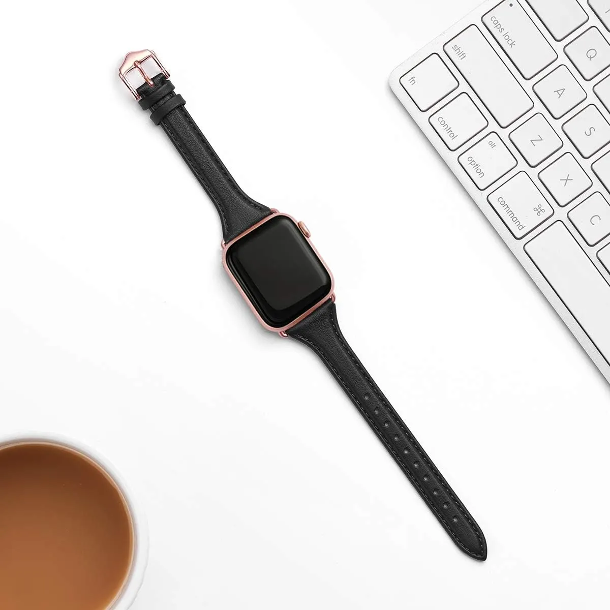 WFEAGL Leather Bands Compatible with Apple Watch Band 38mm 40mm 41mm 42mm 44mm 45mm 46mm 49mm Women, Grain Leather Strap Slim Thin Wristband for iWatch Ultra SE SE2 Series 10 9 8 7 6 5 4 3 2 1