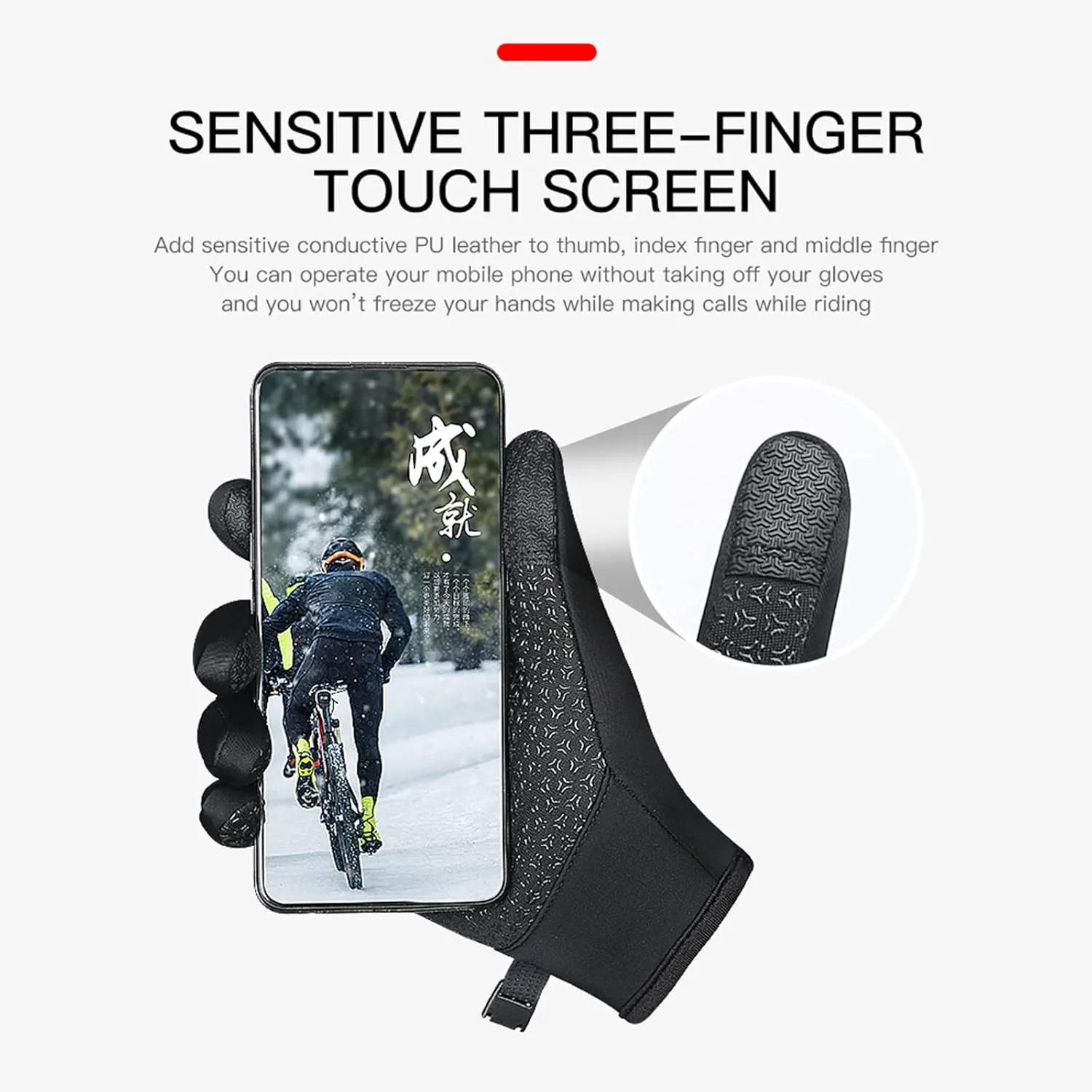 Winter Thermal Gloves for Men and Women, Waterproof Windproof and Non-Slip Gloves, Warm Touch Screen Gloves for Outdoor Running, Cycling, Driving