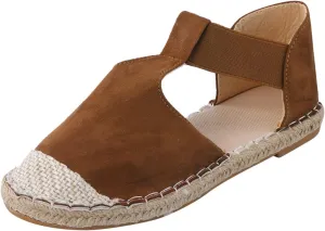 Women's Espadrille Flat Sandals Closed Toe Ankle Wrap,Classic Lace Up Summer Dressy Buckle Strap Comfortable Wide Width Wedge Sandal Simple Suede Espadrilles Flats Slip On Loafers Flat Shoes