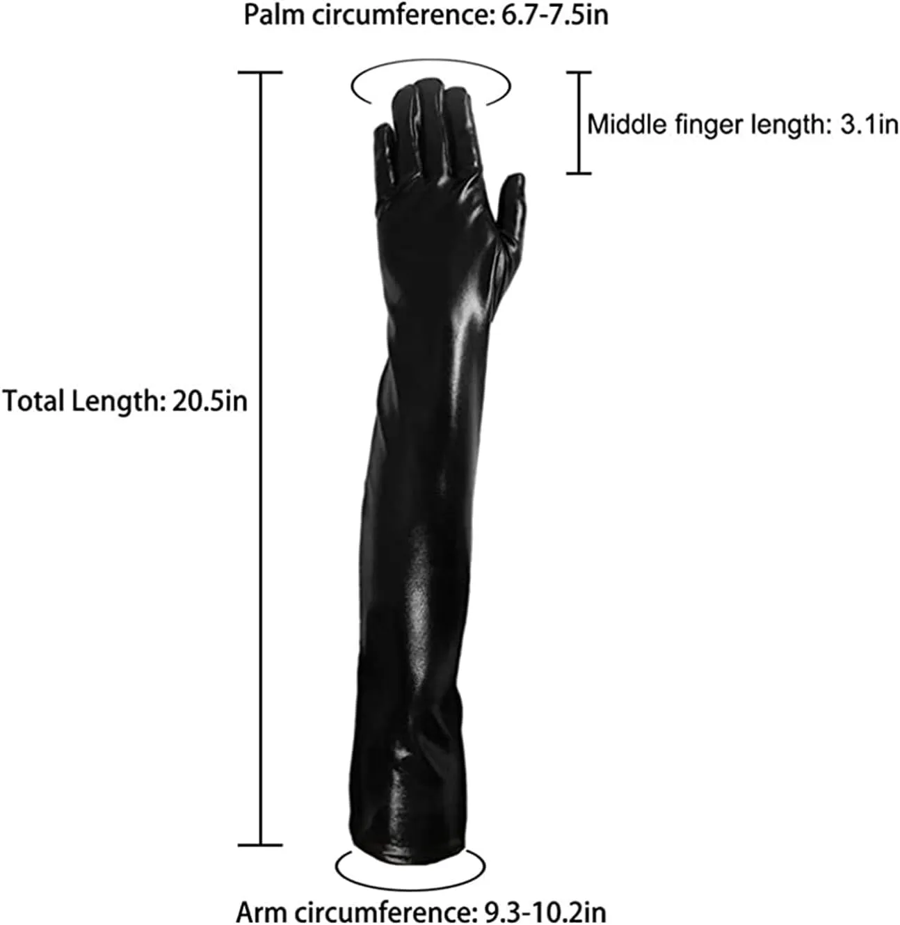 Women's Faux Leather Sexy Long Gloves Sexy Wet Look Latex Elbow Length Long Gloves