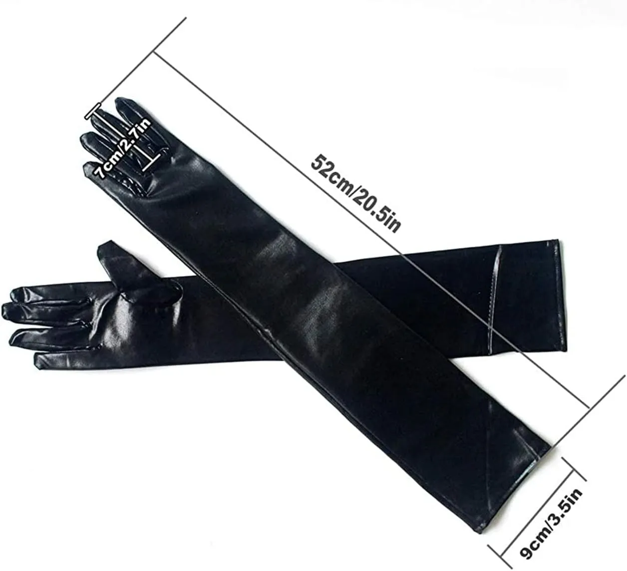 Women's Faux Leather Sexy Long Gloves Sexy Wet Look Latex Elbow Length Long Gloves