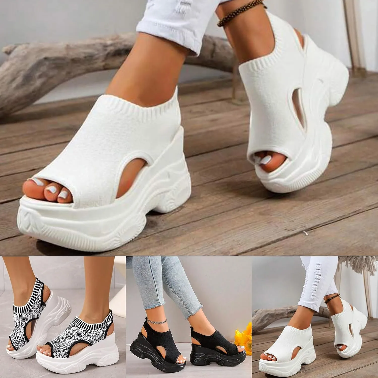 Women's Sandals Travel Arch Support Sandals Orthopedic Walking Sandals Open Toe Elastic Ankle Strap Shoes