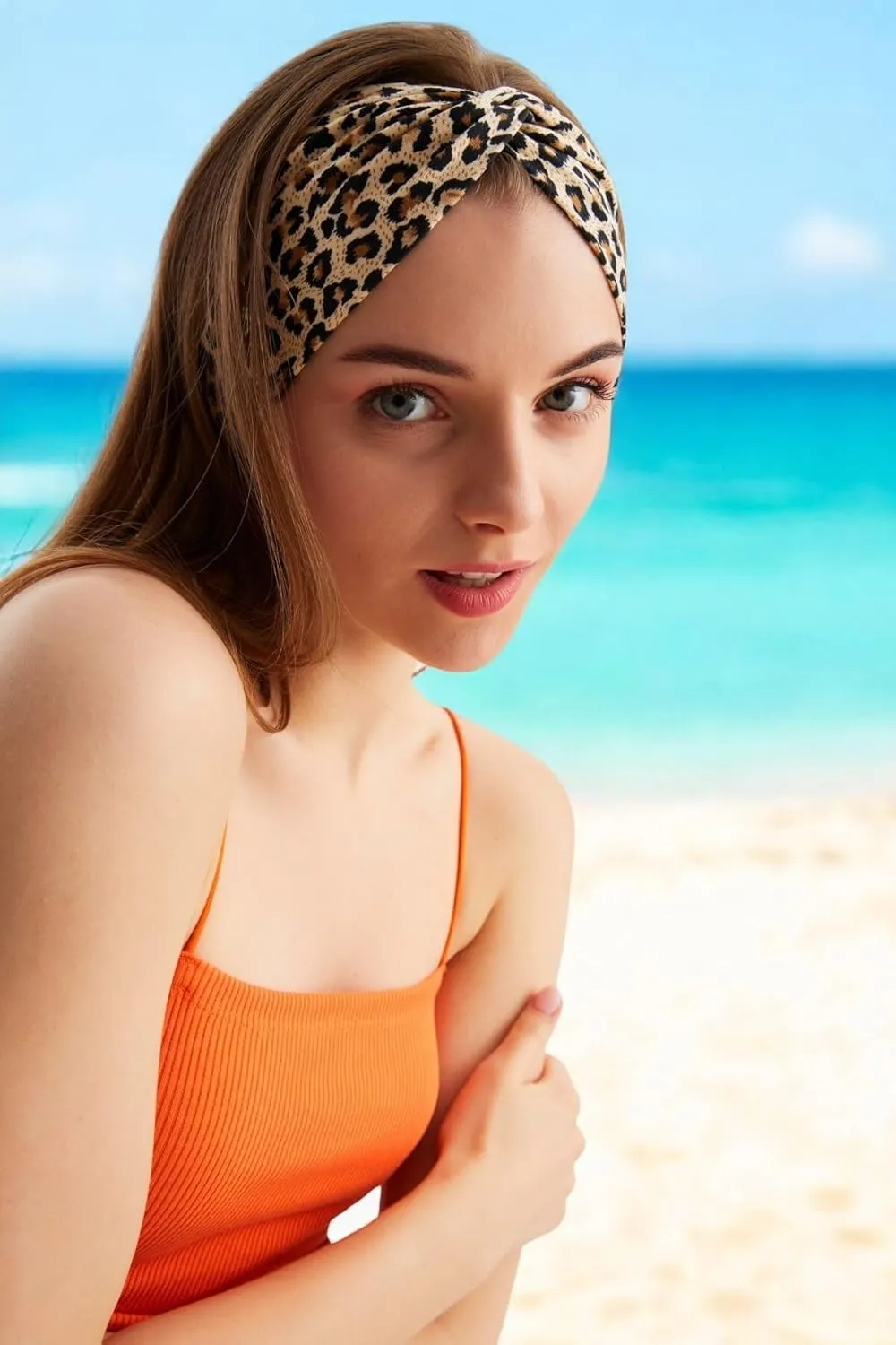 Women's Stretchy Twist Headbands, Solid Color, Non-Slip for Yoga, Workout, Running