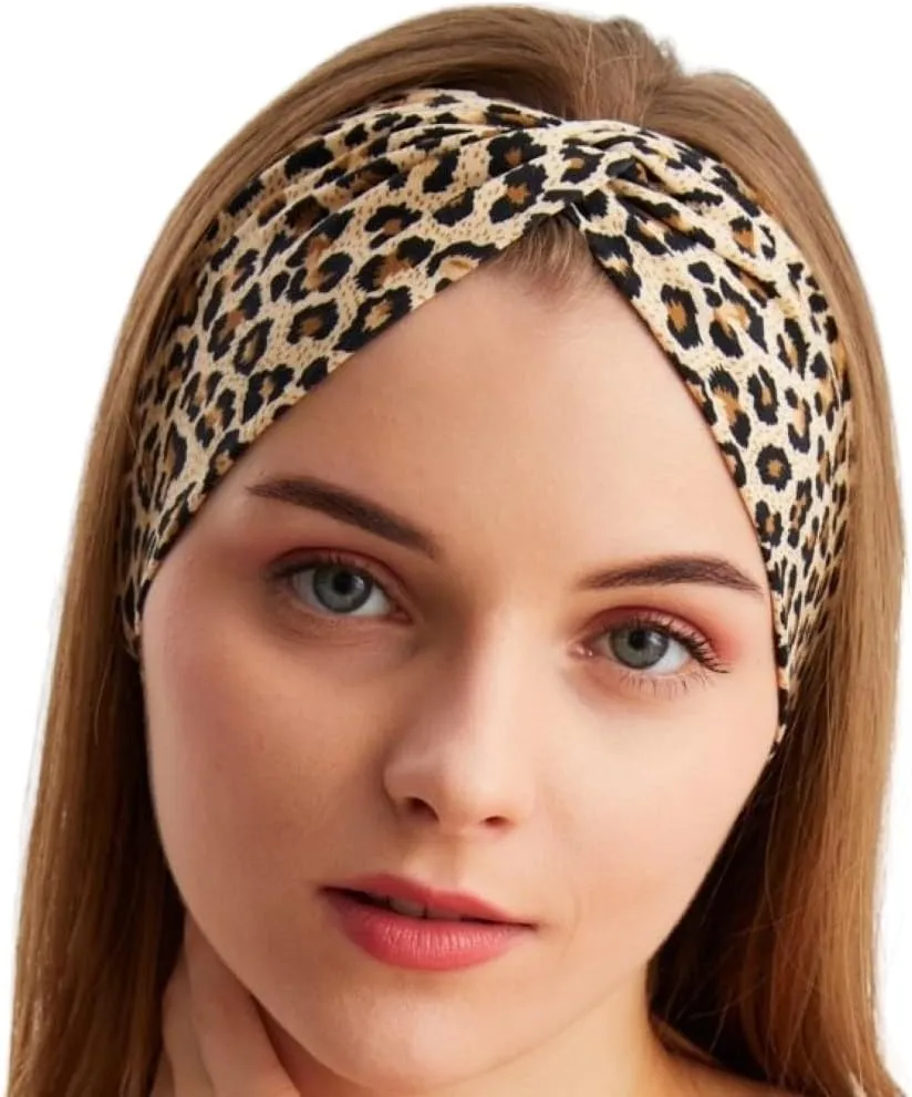 Women's Stretchy Twist Headbands, Solid Color, Non-Slip for Yoga, Workout, Running