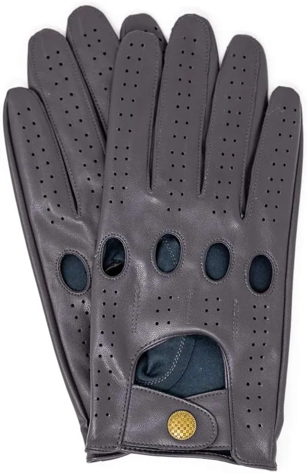 Women's Vegan Leather Full-finger Driving Touchscreen Gloves