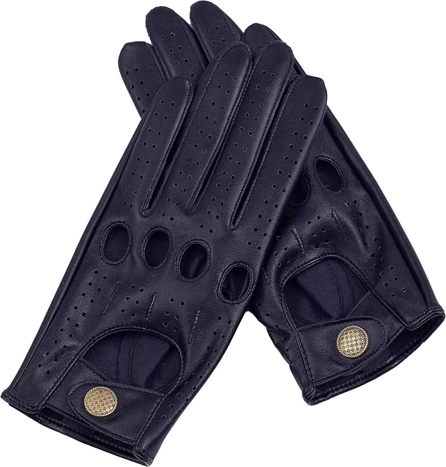 Women's Vegan Leather Full-finger Driving Touchscreen Gloves