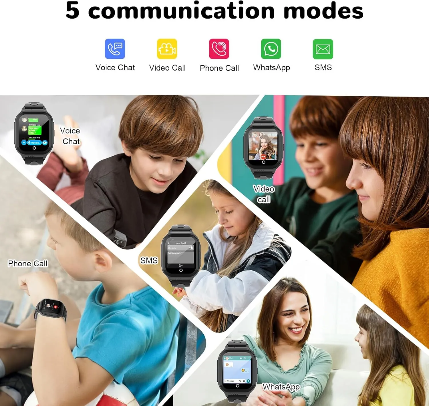 Wonlex Newest 4G Kids Smartwatch with SIM Card, 1.4" GPS Smart Watch for Kids, Boys Girls Phone Watch With Temperature HR BP Monitor, Video Calls, SOS, Camera, Pedometer, Alarm, Music Player