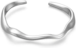 WOWORAMA Teardrop Gold Cuff Bracelets for Women Adjustable 18K Gold Plated Chunky Open Cuff Bangle Bracelets Minimalist Thick Gold Wrist Cuff Bracelets