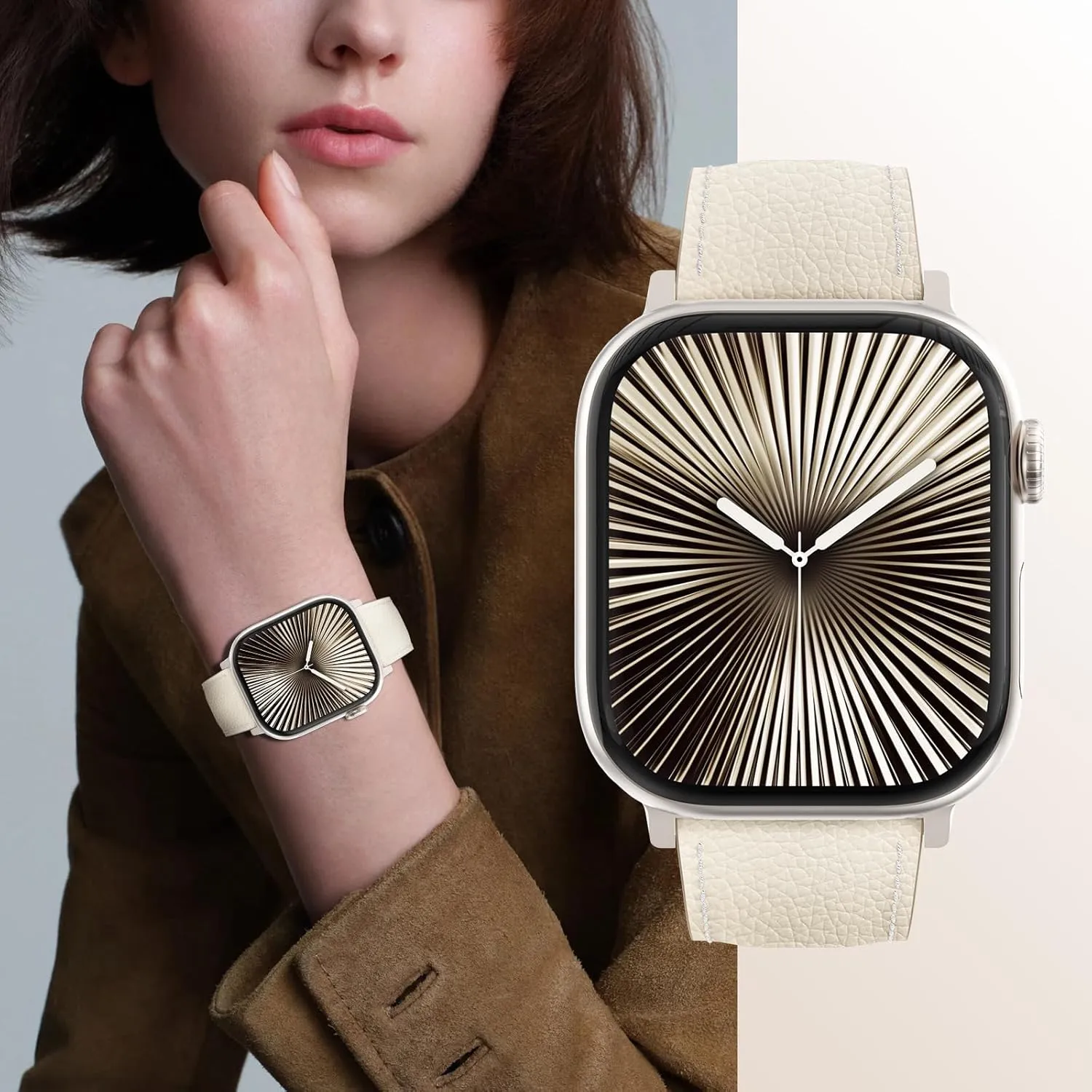 XINGYAS Leather Magnetic Watch Band Compatible with Apple Watch Ultra Band 49mm 46mm 45mm 44mm 42mm 41mm 40mm 38mm, Replacement Strap for Women Men iWatch Ultra 2/Ultra/SE/Series 10/9/8/7/6/5/4/3/2/1