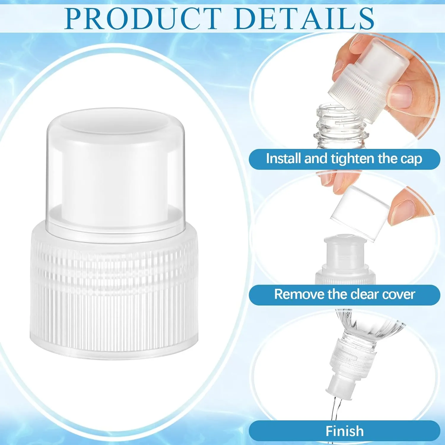 Yulejo Plastic Push Pull Replacement Caps 28 mm Twisted Sport Bottle Lid Reusable Water Bottle Cap Screw Tops for Water Bottles Soda Bottles