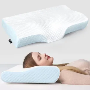 ZAMAT Memory Foam Pillow for Neck Pain Relief, Adjustable Ergonomic Cervical Pillow for Sleeping, Orthopedic Neck Pillow with Washable Cover, Bed Pillows for Side, Back, Stomach Sleepers