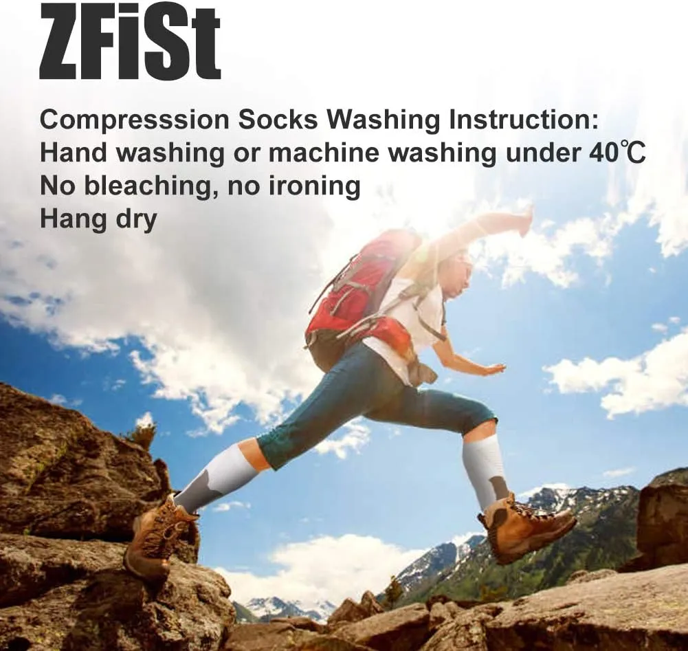 ZFiSt Plus Size Compression Socks Wide Calf for Women Men,Sport Compression Stocking Nurse Socks