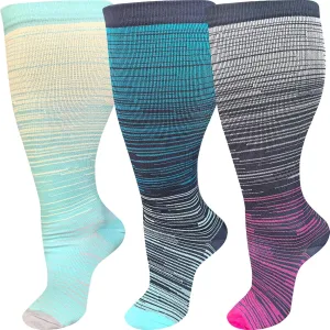 ZFiSt Plus Size Compression Socks Wide Calf for Women Men,Sport Compression Stocking Nurse Socks