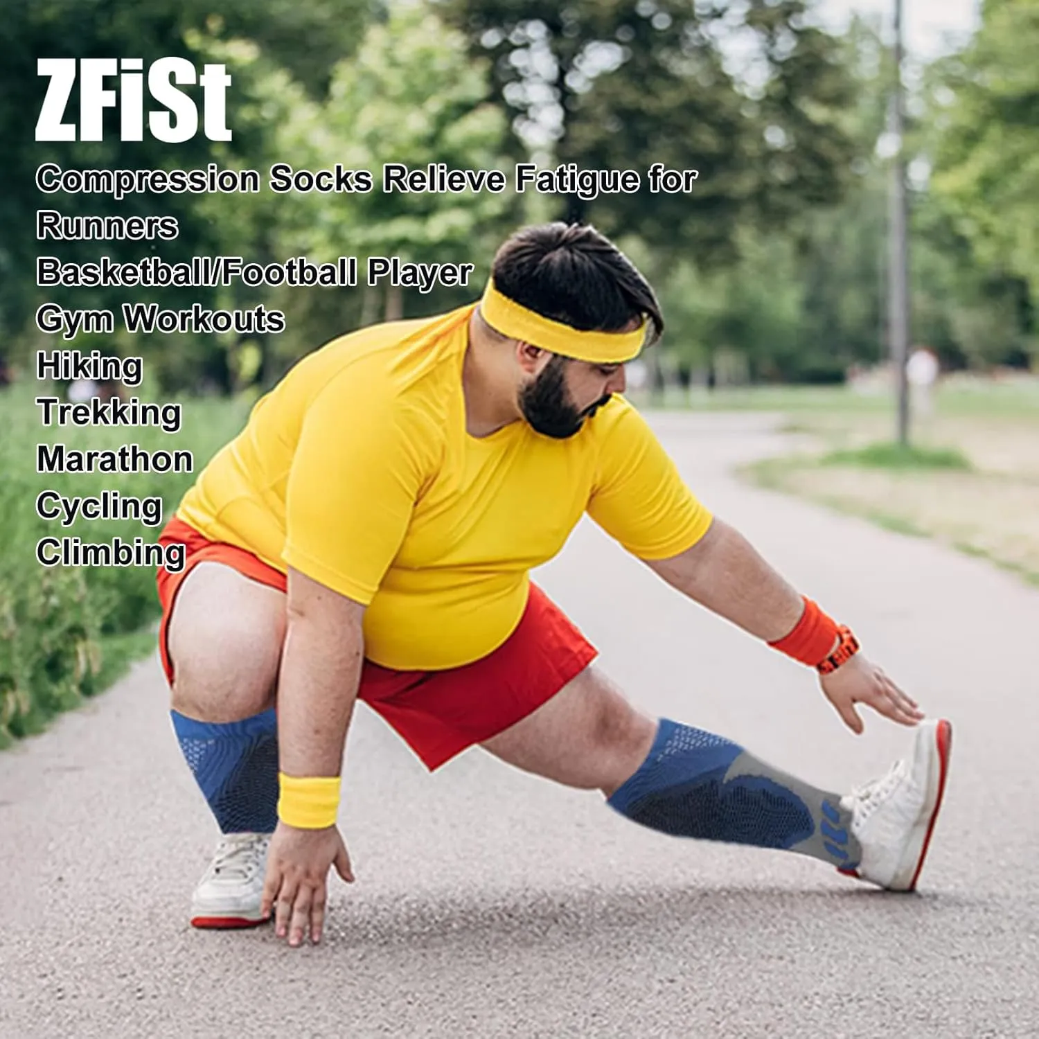 ZFiSt Plus Size Compression Socks Wide Calf for Women Men,Sport Compression Stocking Nurse Socks