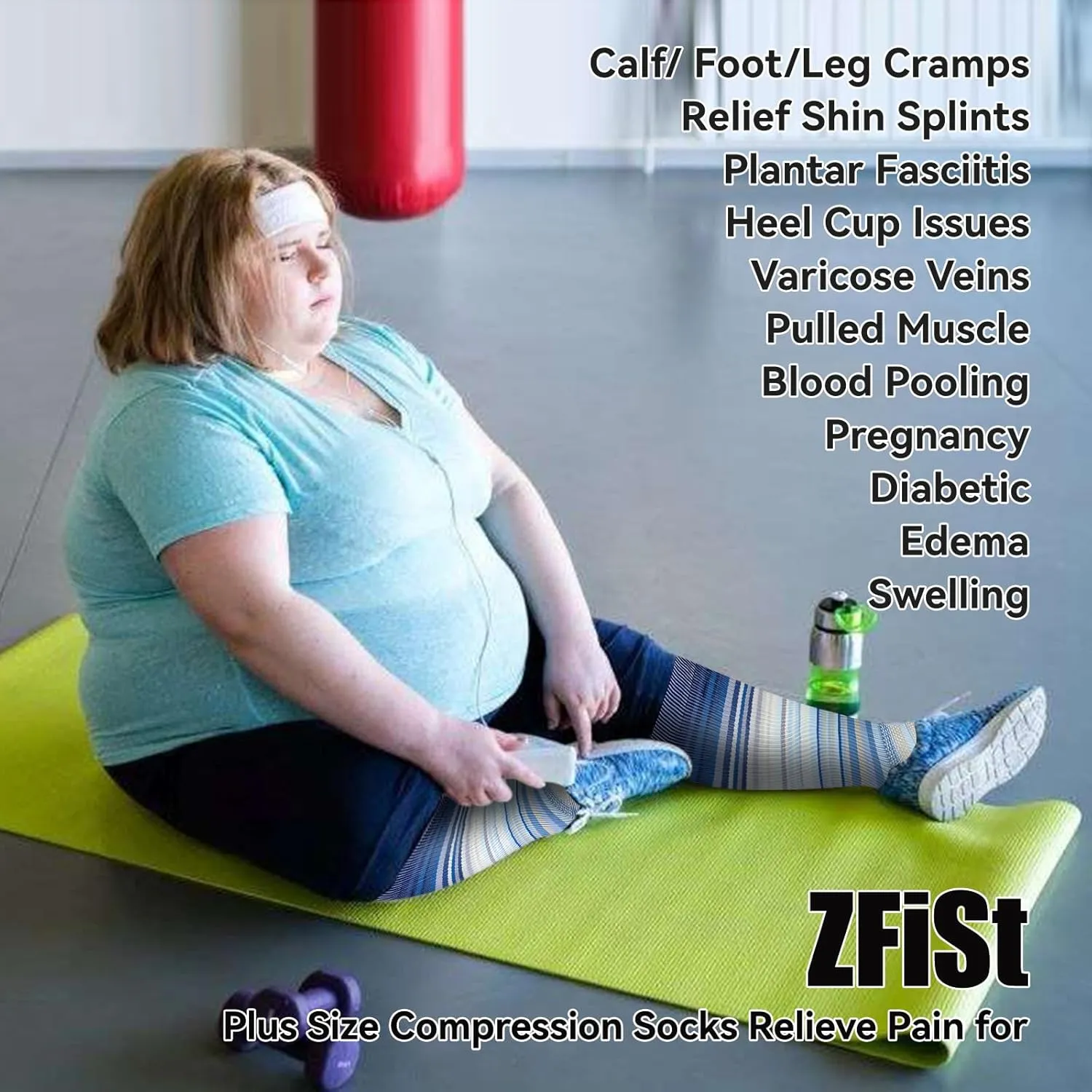 ZFiSt Plus Size Compression Socks Wide Calf for Women Men,Sport Compression Stocking Nurse Socks
