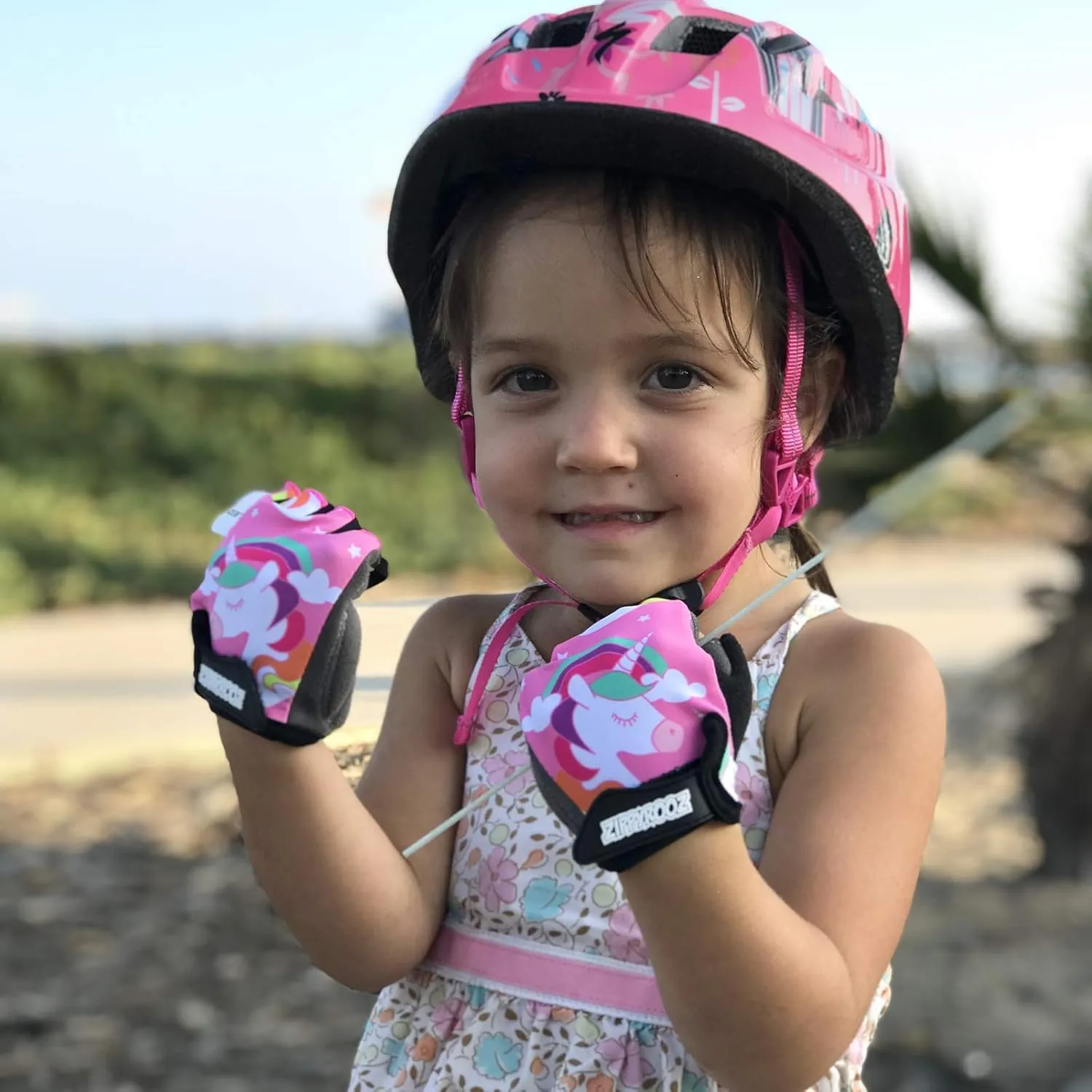 ZippyRooz Toddler & Little Kids Bike Gloves for Balance and Pedal Bicycles for Ages 1-8 Years Old. 8 Designs for Boys & Girls